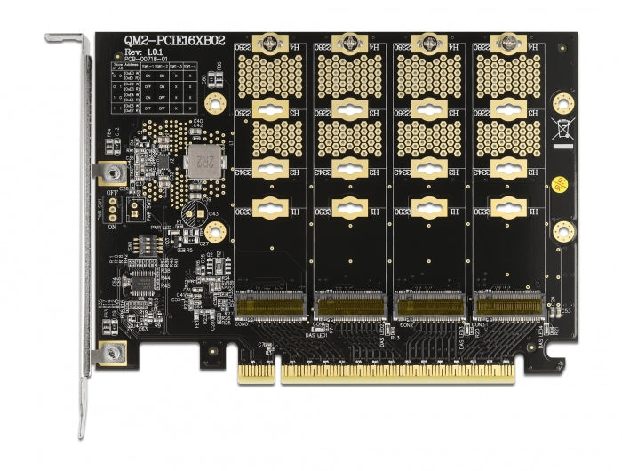 כרטיס PCI-E x16 Bifurcation עבור 4 כונני דיסקים M.2 NVMe - delock.israel