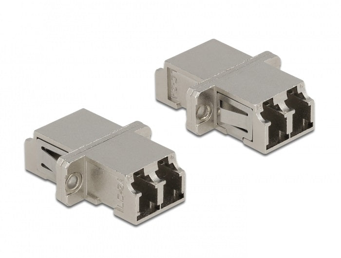 מתאם אופטי מתכתי לפאנל LC Duplex סינגל מוד נ/נ - delock.israel