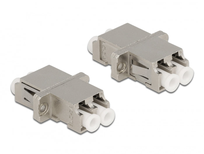 מתאם אופטי מתכתי לפאנל LC Duplex סינגל מוד נ/נ - delock.israel