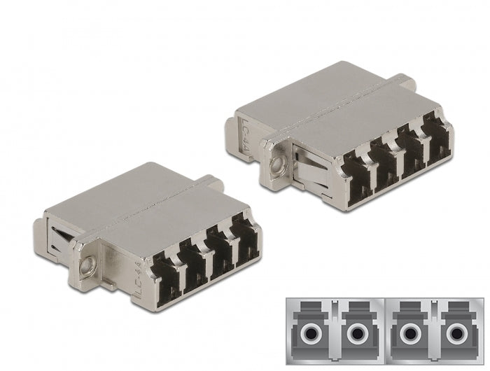 מתאם אופטי מתכתי לפאנל LC Quad סינגל מוד נ/נ - delock.israel