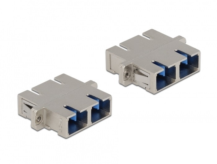 מתאם אופטי מתכתי לפאנל SC Duplex סינגל מוד נ/נ - delock.israel