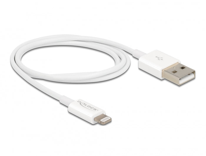 כבל טעינה ונתונים תקע USB-A לתקע Lightning MFi - delock.israel