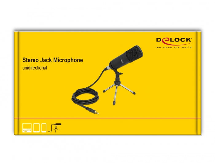 מיקרופון XLR מקצועי להרצאות ופודקאסטים + חצובה - delock.israel
