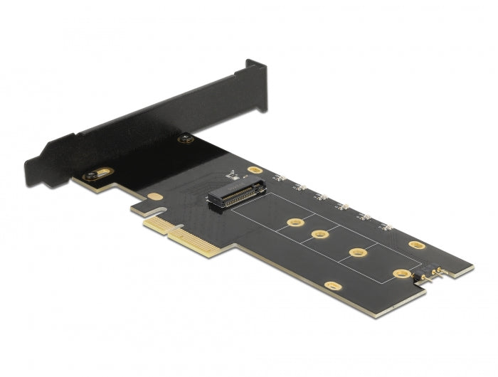 כרטיס PCI-E x4 RGB LED illumination Low Profile עם גוף קירור עבור כונן M.2 NVMe - delock.israel