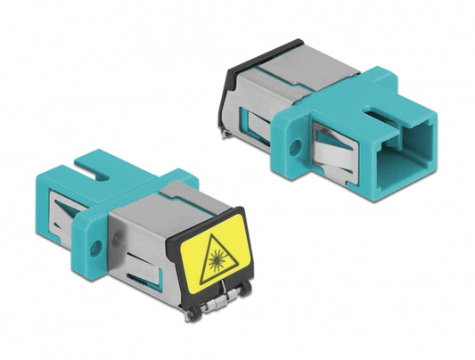מתאם אופטי לפאנל SC Simplex OM3 מולטי מוד עם מכסה להגנה בלייזר נ/נ - delock.israel