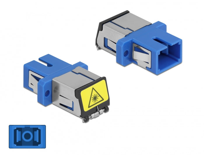 מתאם אופטי לפאנל SC Simplex סינגל מוד עם מכסה להגנה בלייזר נ/נ - delock.israel