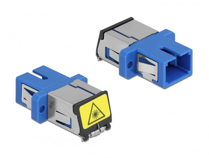 מתאם אופטי לפאנל SC Simplex סינגל מוד עם מכסה להגנה בלייזר נ/נ - delock.israel