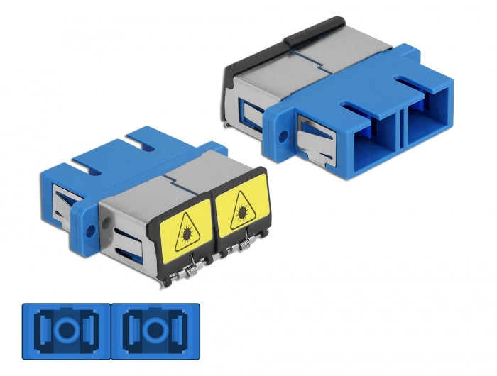 מתאם אופטי לפנל SC Duplex סינגל מוד עם מכסה להגנה בלייזר נ/נ - delock.israel