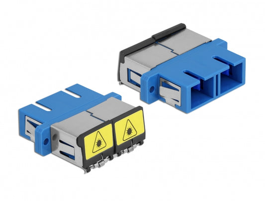 מתאם אופטי לפנל SC Duplex סינגל מוד עם מכסה להגנה בלייזר נ/נ - delock.israel