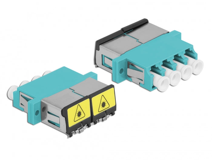 מתאם אופטי לפאנל LC Quad OM3 מולטי מוד עם מכסה להגנה בלייזר נ/נ - delock.israel