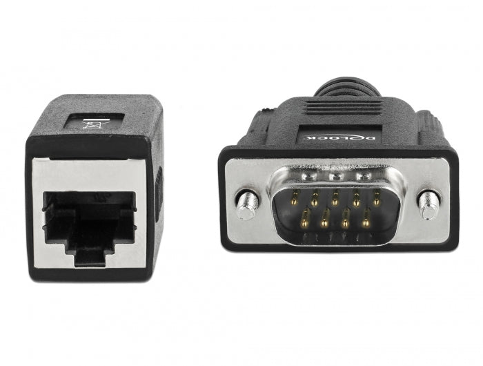מרחיק Serial RS-232/422/485 על כבל רשת עד 300 מטר תקע DB9 לשקע RJ45 - delock.israel