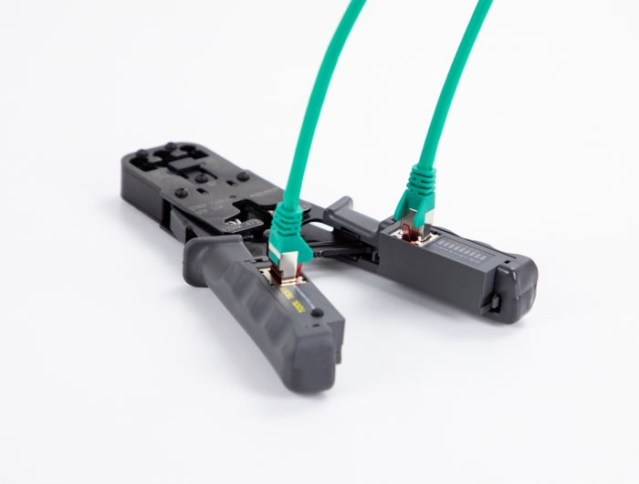 לוחץ כבל רשת או טלפון מקצועי RJ45+RJ10+RJ12/11+6P DEC משולב עם טסטר לבדיקת כבלי רשת - delock.israel