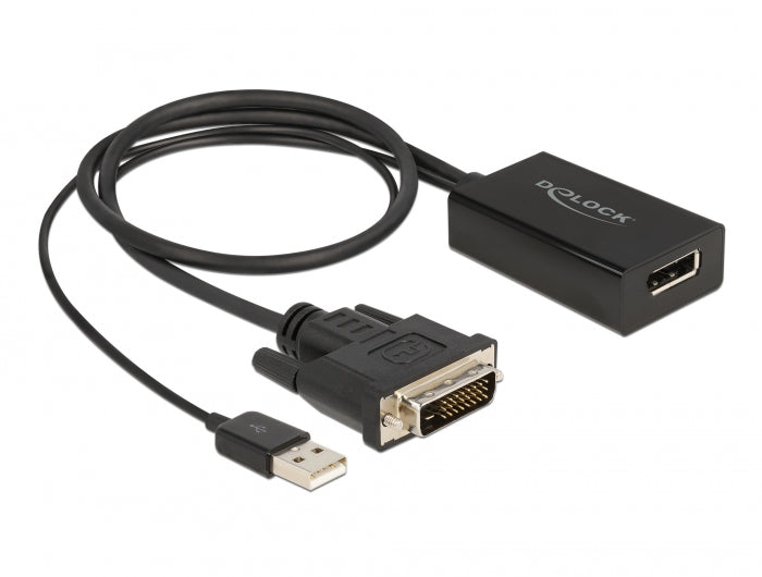 מתאם תצוגה אקטיבי DVI לחיבור מסך DisplayPort 1.2 4K HDR - delock.israel