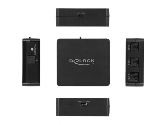ספליטר אודיו אופטי TOSLINK 1/3 - delock.israel