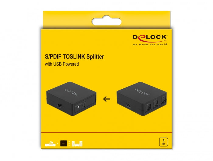 ספליטר אודיו אופטי TOSLINK 1/3 - delock.israel