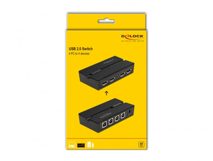 מיתוג USB 2.0 מגנטי 4 מחשבים עד 4 מכשירים - delock.israel