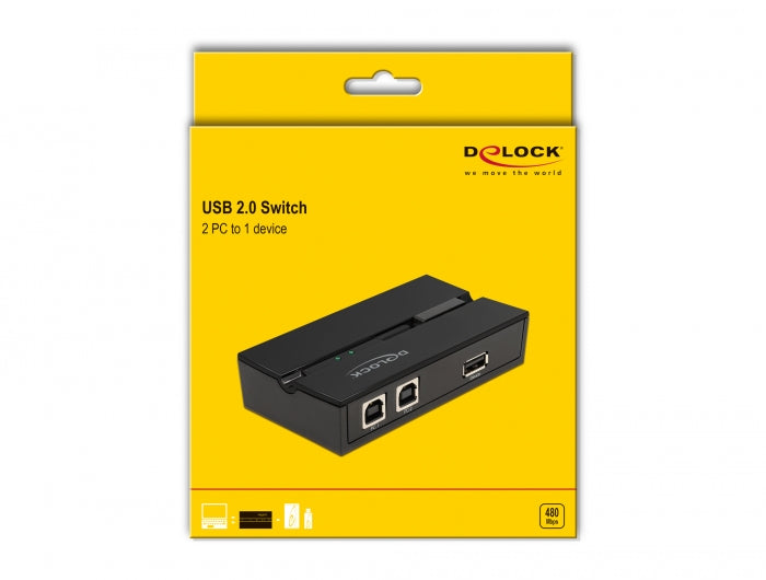 מיתוג USB 2.0 מגנטי 2 מחשבים למכשיר אחד - delock.israel