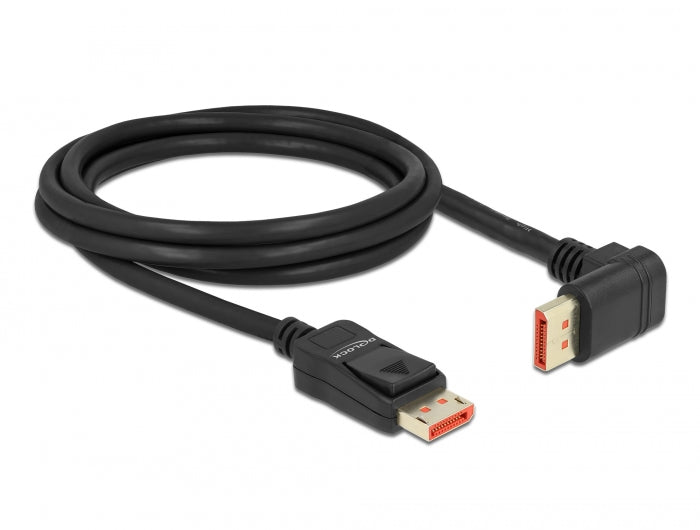 כבל DisplayPort 1.4 8K HDR ז/ז צד אחד בזווית 90° למעלה תומך 60 הרץ - delock.israel