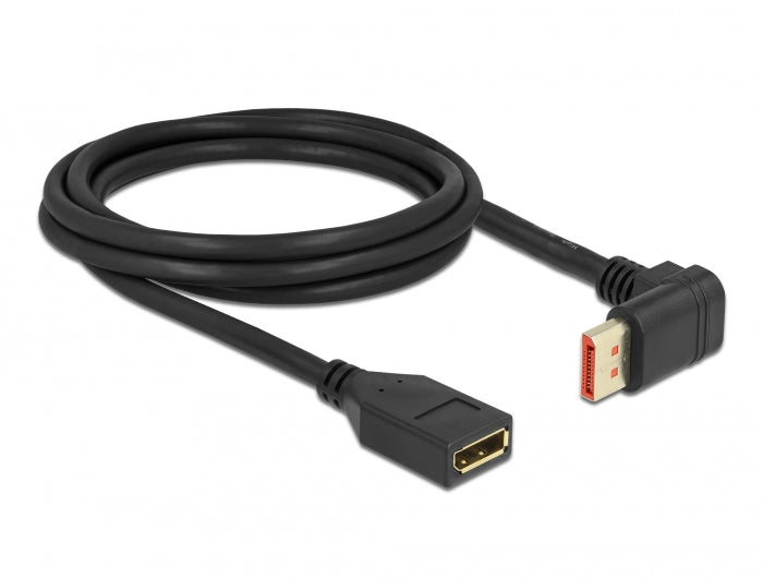 כבל מאריך DisplayPort 1.4 8K HDR ז/נ צד אחד בזווית 90° למעלה תומך 60 הרץ - delock.israel