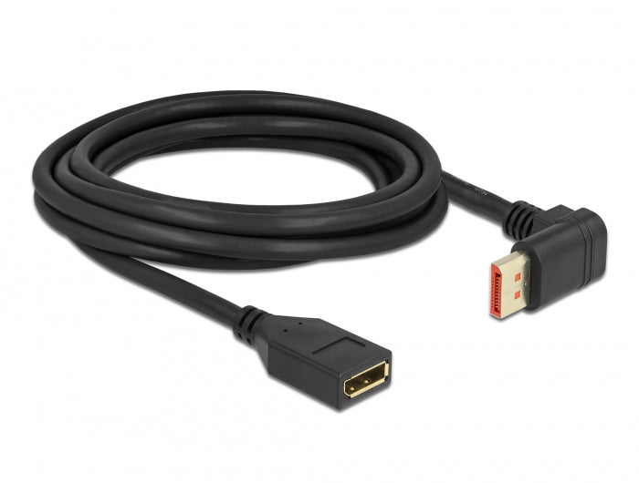 כבל מאריך DisplayPort 1.4 8K HDR ז/נ צד אחד בזווית 90° למעלה תומך 60 הרץ - delock.israel