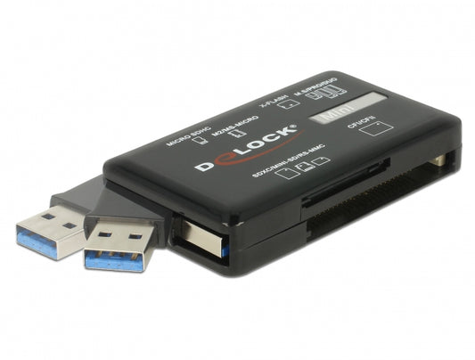 קורא כרטיסים USB 3.2 Gen 1 לכרטיסי זיכרון CF / SD / Micro SD / MS / M2 / xD - delock.israel