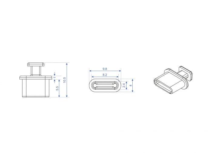 כיסוי נגד אבק עם אחיזה לשקע USB-C - delock.israel