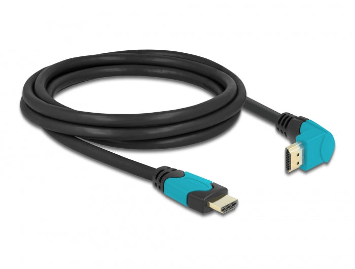 כבל HDMI 48 Gbps 8K בזווית 90° למטה ז/ז תומך 60 הרץ - delock.israel