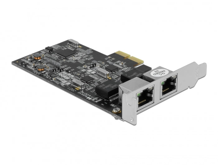 כרטיס רשת קווי PCI-E 2.5 Gigabit Low profile עם 2 יציאות RJ45 צ'יפ Realtek - delock.israel