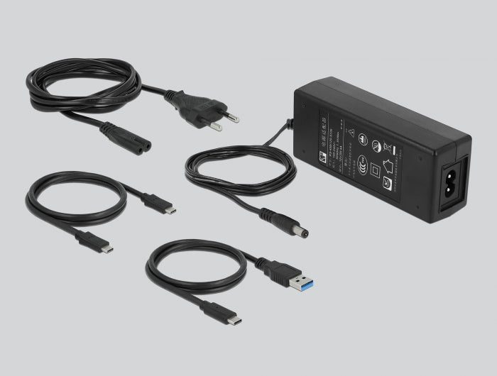 תחנת עגינה USB-C 3.2 Gen 2 10Gbps עבור 4 כונני M.2 PCIe NVMe SSDs עם פונקציית שכפול דיסקים - delock.israel