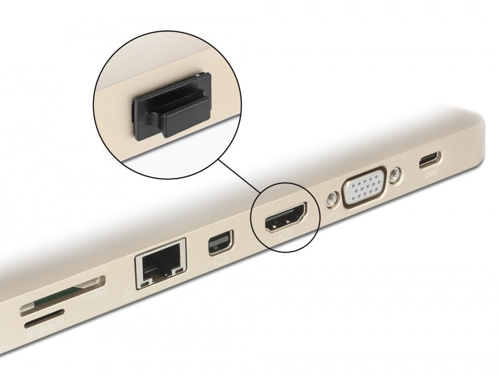 כיסוי נגד אבק עם אחיזה לשקע HDMI - delock.israel