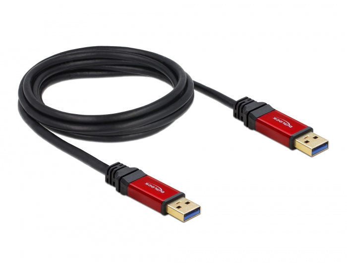 כבל USB-A 3.2 Gen 1 5Gbps Red metal ז/ז - delock.israel