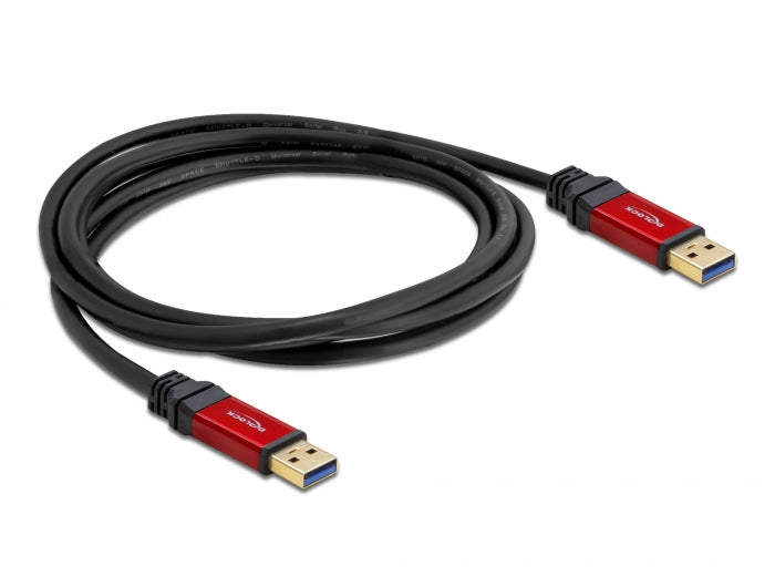 כבל USB-A 3.2 Gen 1 5Gbps Red metal ז/ז - delock.israel