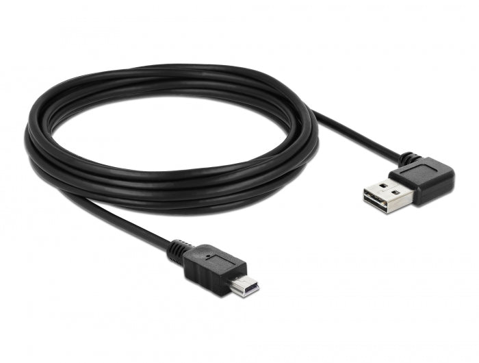 כבל מיני EASY-USB 2.0 תקע Mini-B לתקע USB-A דו כיווני בזווית 90° - delock.israel