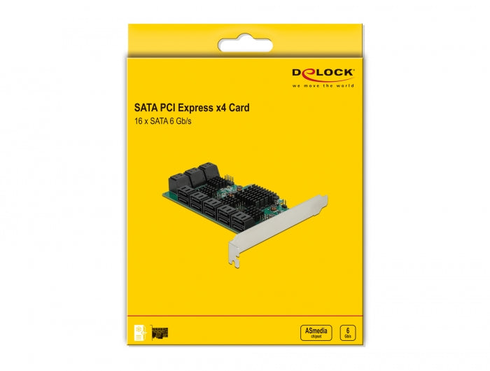 כרטיס SATA PCI-E x4 עם 16 יציאות SATA 6 Gb/s - delock.israel