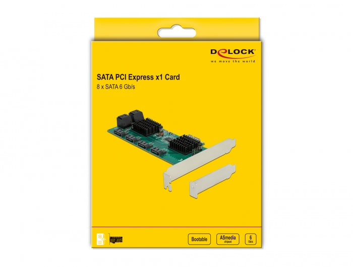 כרטיס SATA PCI-E x1 עם 8 יציאות SATA 6 Gb/s - delock.israel