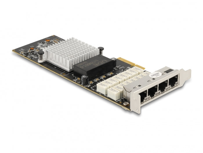כרטיס רשת קווי PCIe x4 Gigabit Low profile עם 4 יציאות RJ45 Port Bypass צ'יפ אינטל i350 - delock.israel