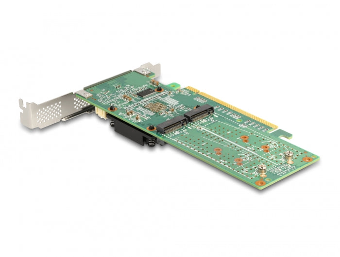 כרטיס PCI-E x16 Low Profile עם מאוורר קירור עבור 4 כוננים M.2 NVMe - delock.israel