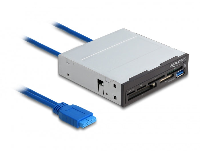 פאנל קדמי 3.5″ למארז מחשב עם קורא כרטיסים USB 3.0 - delock.israel