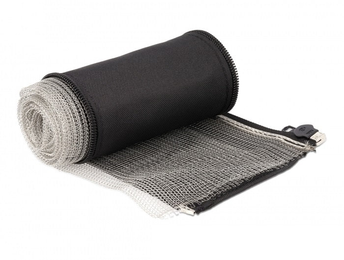 שרוול גמיש עם רוכסן EMI Shielding להגנת כבלים מפני השפעות אלקטרומגנטיות אורך 1 מטר - delock.israel
