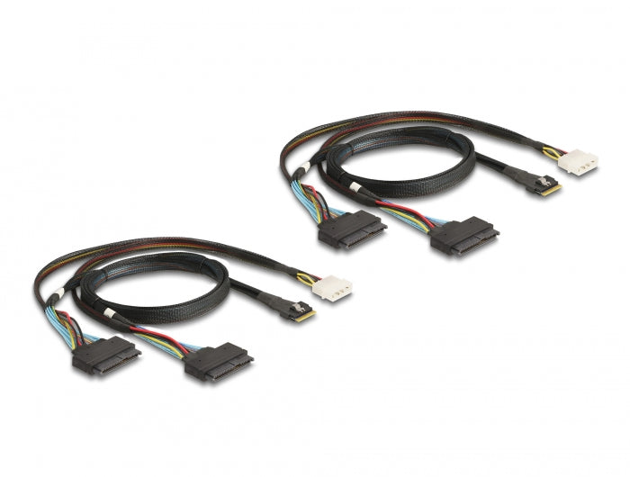 כרטיס PCIe x16 Low profile עם 4 יציאות SFF-8639 NVMe - Bifurcation - delock.israel