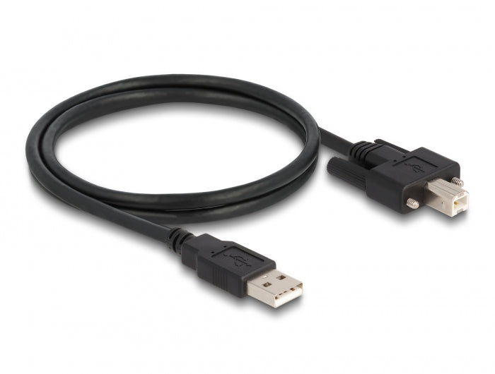 כבל USB 2.0 A-B עם ברגים בצדדים ז/ז - delock.israel