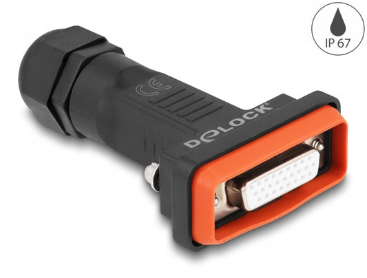מתאם D-Sub HD 26 נקבה להלחמה אטום נגד מים IP67 - delock.israel