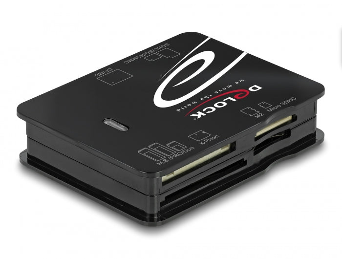 קורא כרטיסים USB 2.0 לכרטיסי זיכרון CF / SD / Micro SD / MS / M2 / xD - delock.israel