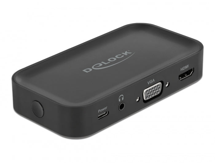 מרחיק אלחוטי USB-C Full HD לשידור 2 מסכים HDMI+VGA בו זמנית - delock.israel