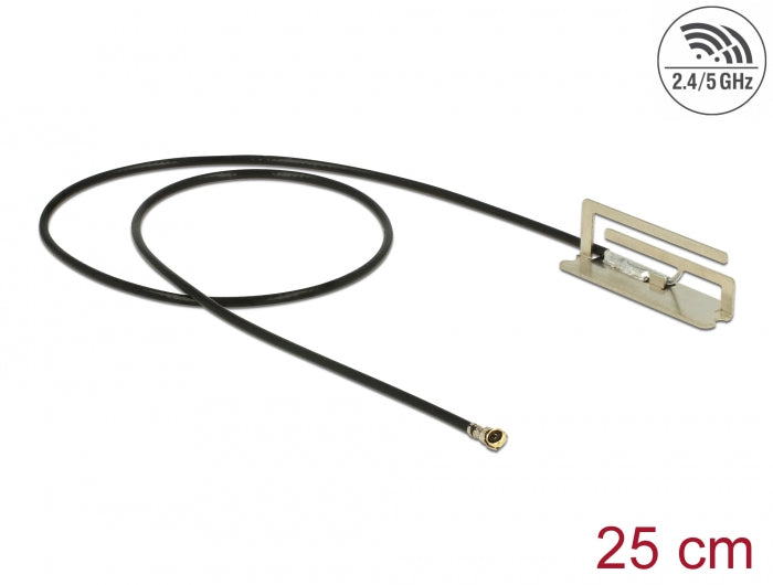 אנטנה WLAN 802.11 ac/ax/a/h/b/g/n 1.6 dBi פנימית PIFA מחבר MHF® 4L plug - delock.israel