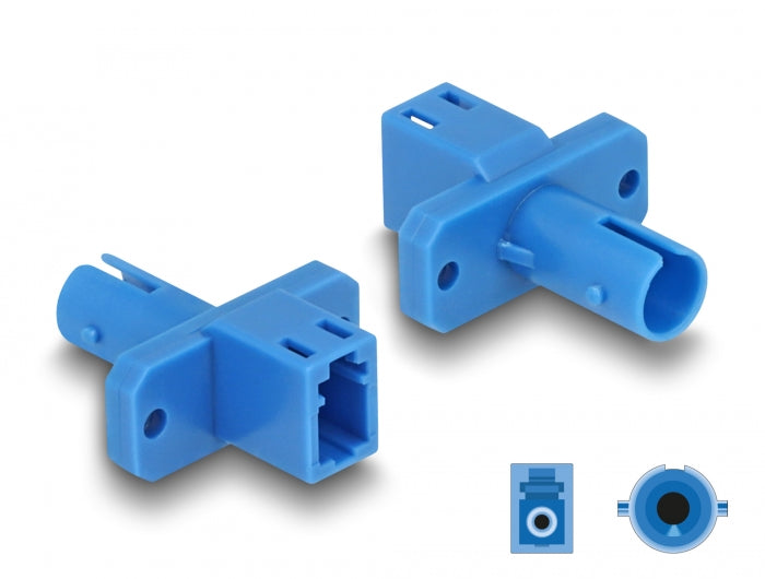 מתאם אופטי היברידי לפאנל LC Simplex נקבה ל- ST Simplex נקבה - delock.israel