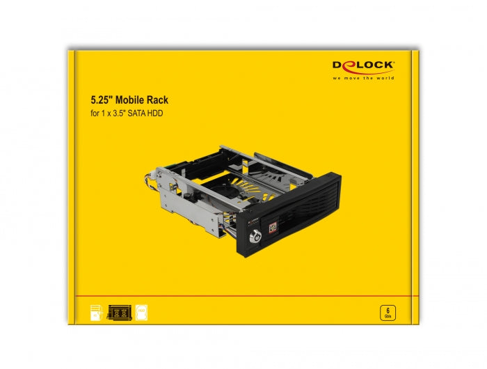מגירה נשלפת 5.25″ כולל 2 מאווררים עבור כונן דיסק 3.5″SATA HDD/SSD - delock.israel