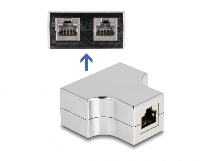 מתאם T לפיצול רשת RJ45 Cat.5e STP - delock.israel