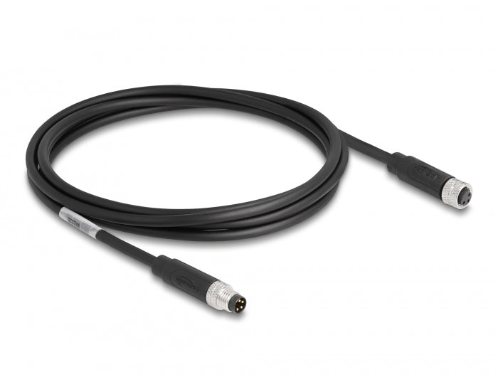 כבל רשת מאריך תעשייתי M8 PUR (TPU) תקע 4pin A-coded לשקע 4pin A-coded - delock.israel