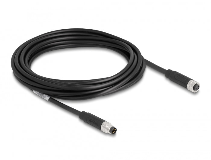 כבל רשת מאריך תעשייתי M8 PUR (TPU) תקע 4pin A-coded לשקע 4pin A-coded - delock.israel